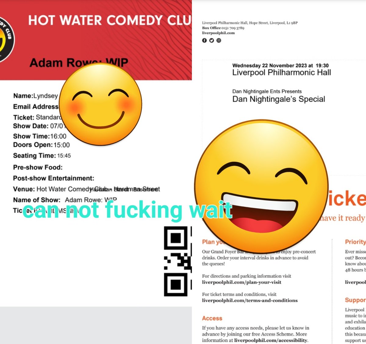 lyndseypea's tweet photo. @adamrowecomedy in January and @DanHasAPodcast in November. Can't fucking wait. https://t.co/eR6OGszot2