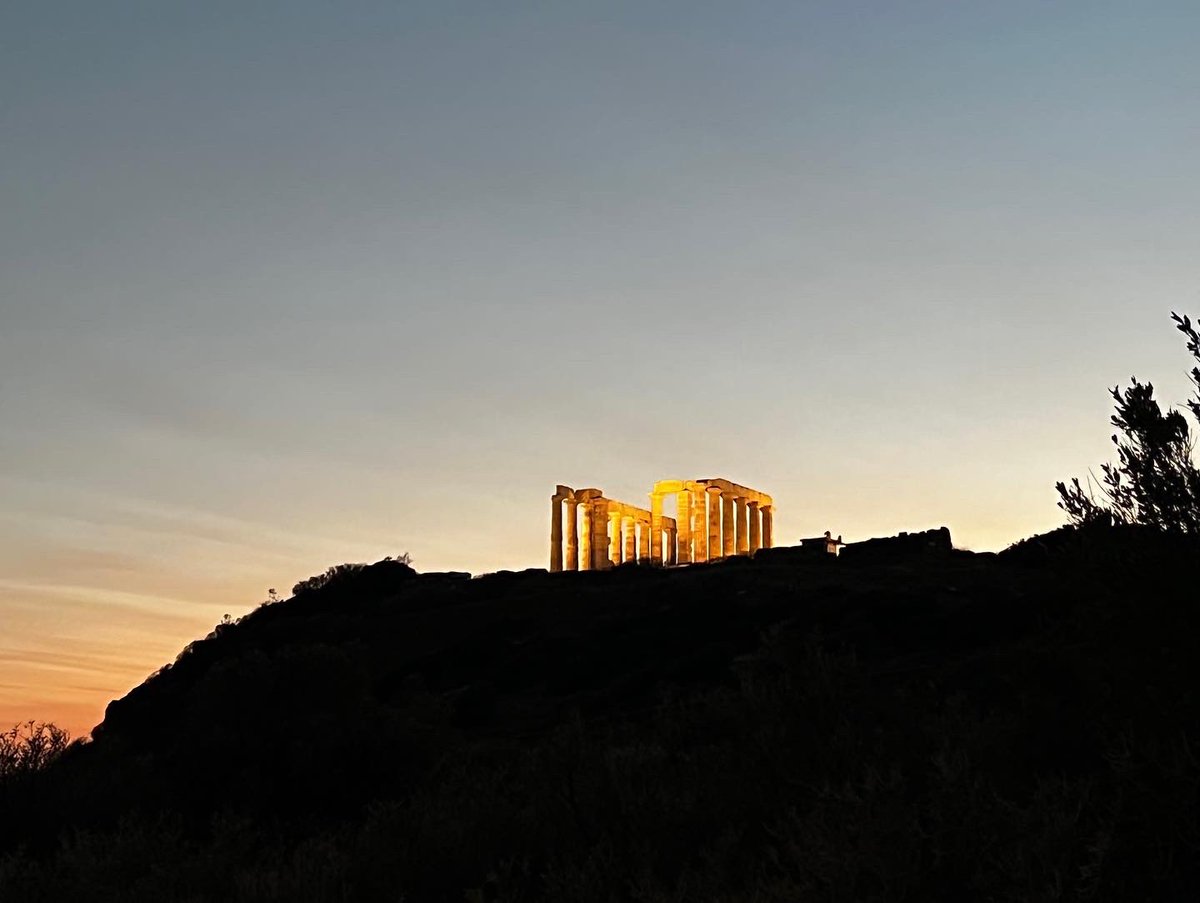 UkMythic's tweet photo. The Temple of Poseidon - Athens
We ended our honeymoon with a sunset trip to this cliffside temple and it really was one of the most stunning sights I’ve seen - I hope the pictures do it justice.

Poseidon is one of the gods of Ancient Greece and his power is second only to Zeus. https://t.co/QaXT42D0P2