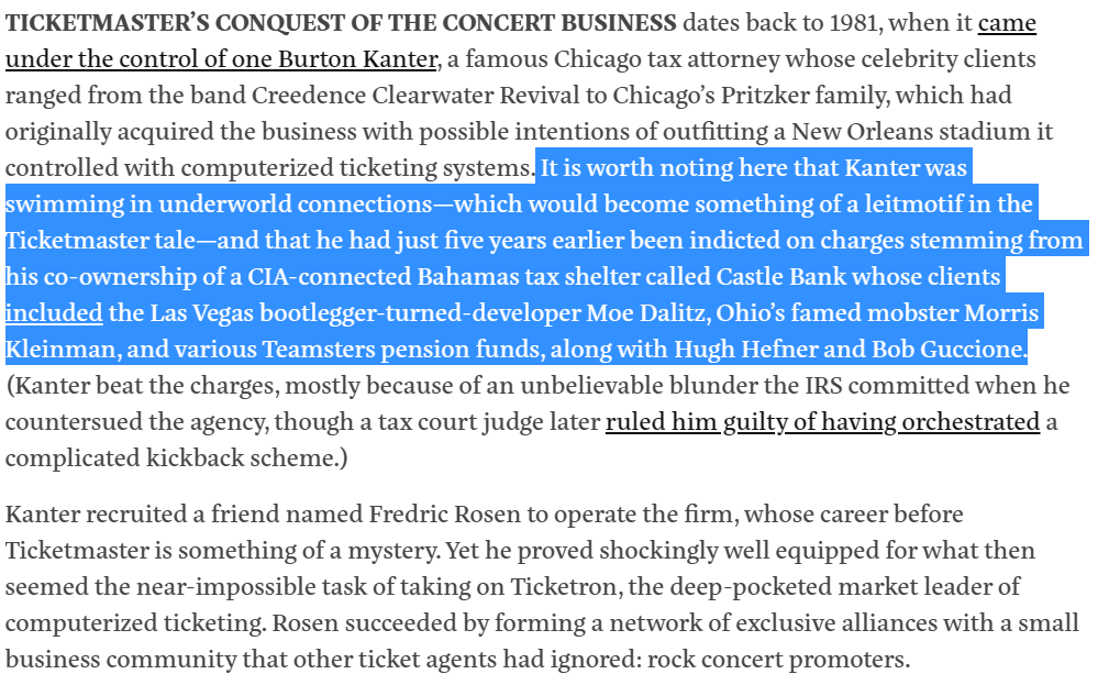 Meritocrating's tweet photo. The #Ticketmaster Monopoly story has everything, including a link to CIA Castle Bank & Trust scandal @gumby4christ @EBBerger @_whitneywebb #ticketmasterlstheproblem
https://t.co/O9lfejmUbY
https://t.co/A0aky003Cl https://t.co/Z8ujZd9Xzd