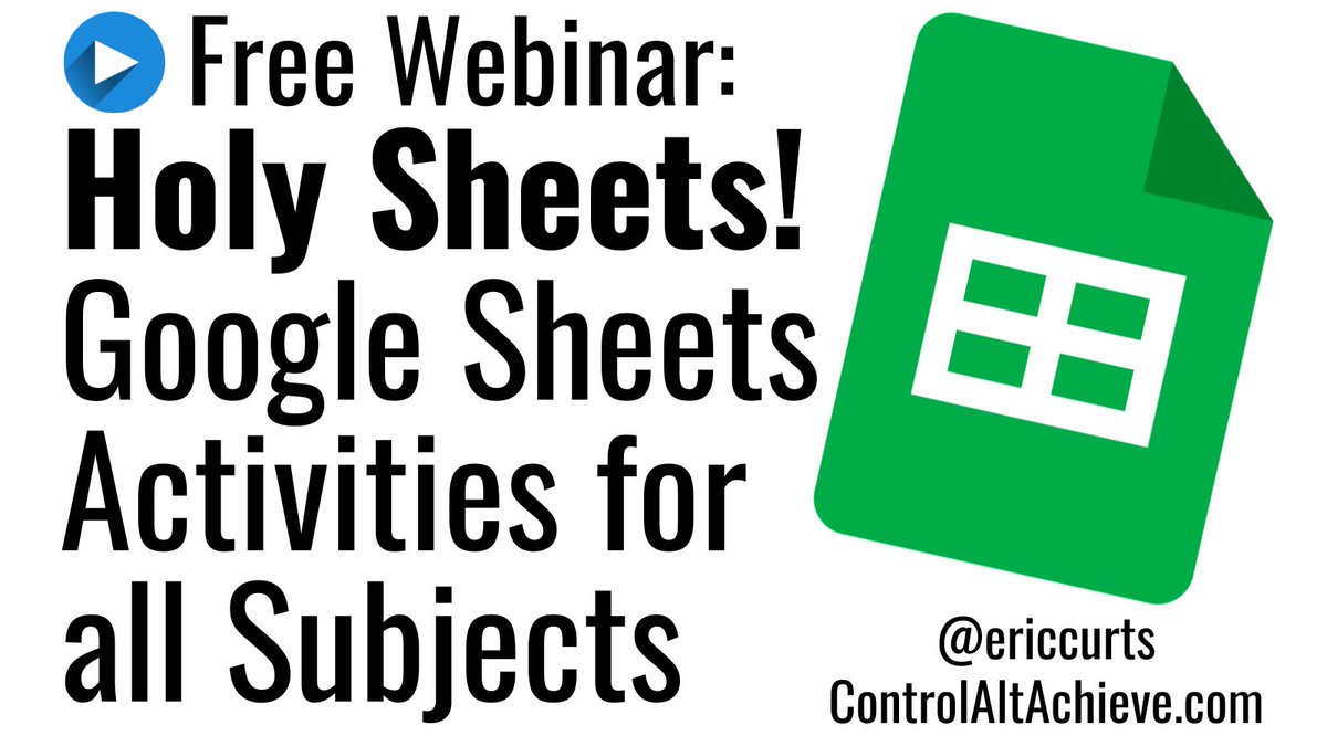 Free Webinar - Google Sheets Activities for all Subjects controlaltachieve.com/2021/12/sheets… #GoogleEDU
#ControlAltAchieve