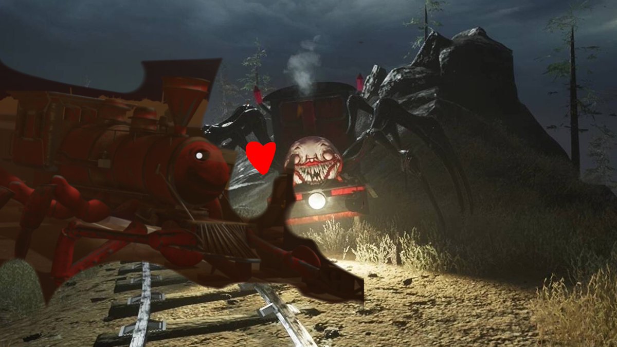 SharkMyers's tweet photo. Oh btw small shitpost crackship to celebrate me making a crackfic of this. Edward x Charles but I don’t have enough energy to edit around Edward fully #ChooChooCharles #Roblox https://t.co/ypc50zFkme