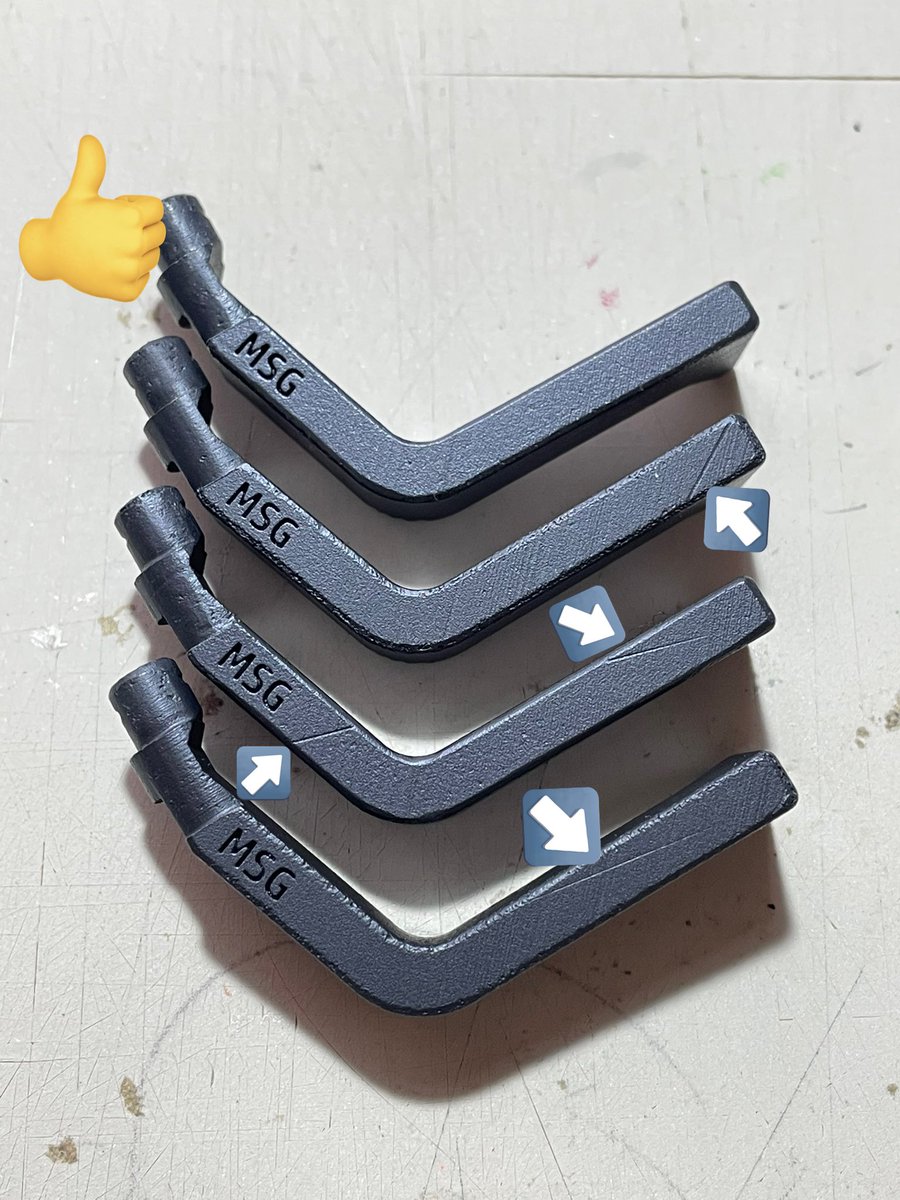 「コミケで頒布する89式小銃用 #延長槓桿 傷あり特価品の傷の具合です。各画像1番」|yohのイラスト