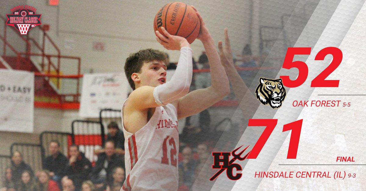 Hinsdale Central shook off a slow start and bulldozed its way through the second half to beat Oak Forest 71-52 in game seven of the 2022 Hinsdale Central Holiday Classic. 
Recap/Stats: hcholidayclassic.com/2022stats/22hc…