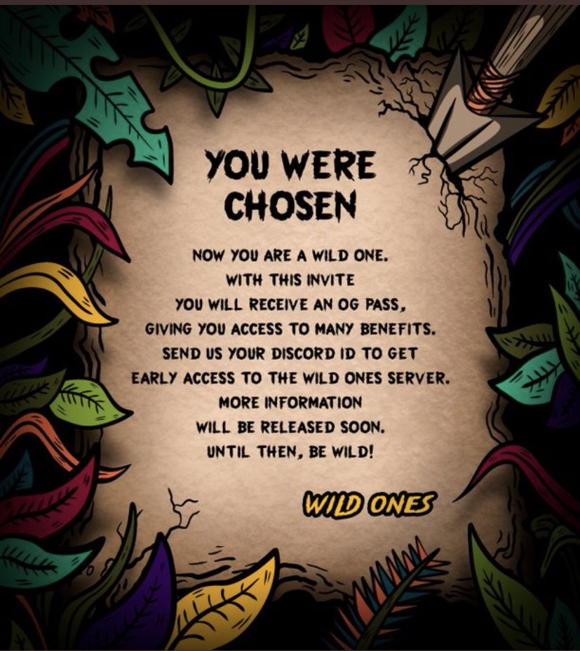 I just got a wild letter from @WildOnesCNFT , thank you soo much 🙏🏽❤️