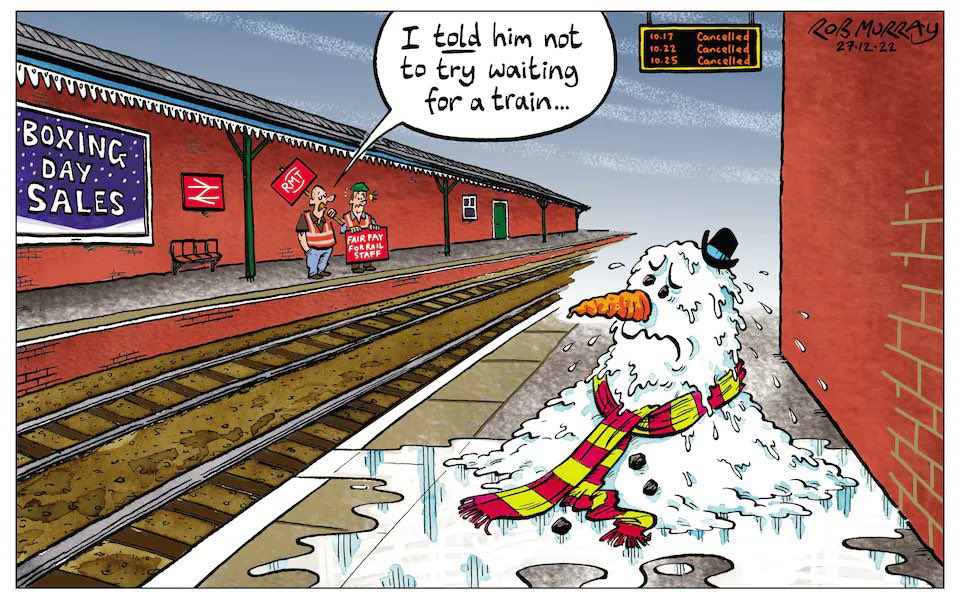 Rob Murray on #trainstrike #strikes – political cartoon gallery in London original-political-cartoon.com