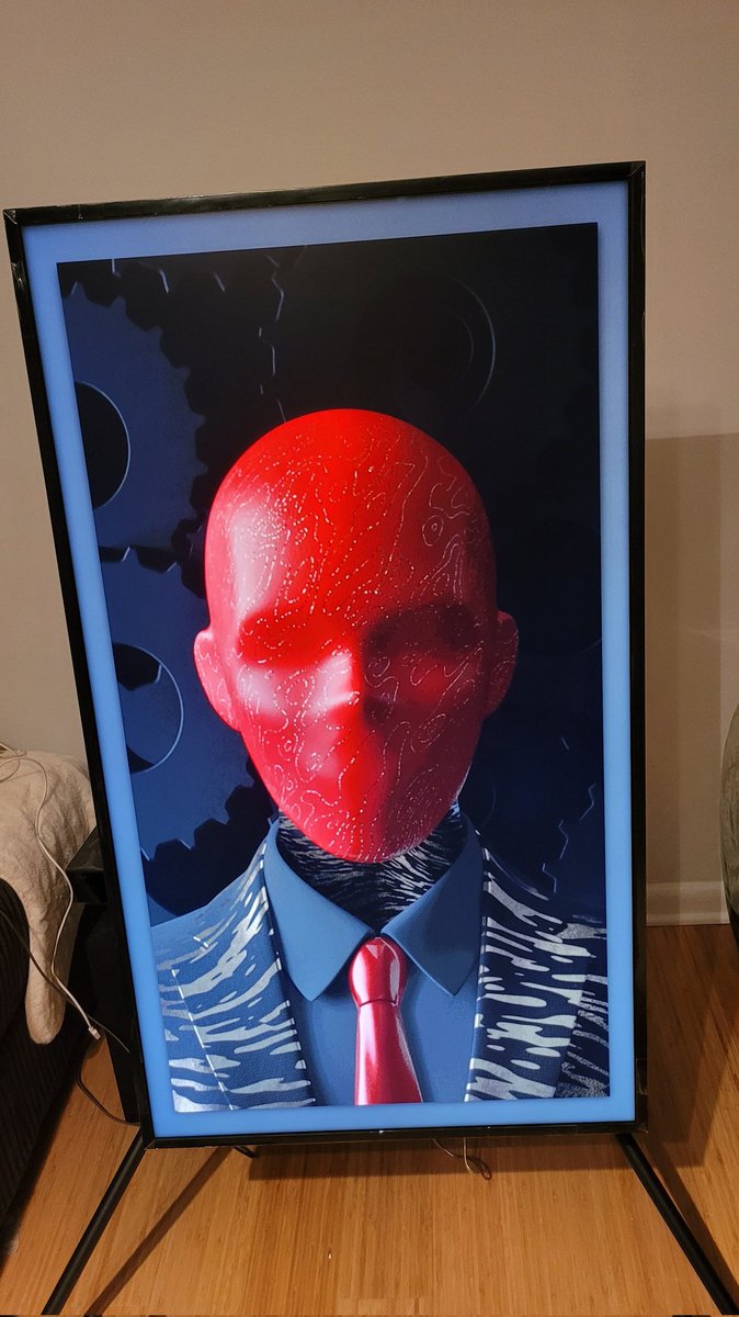 Ramin_delgato's tweet photo. Thanks to my dope brother @Utopia_fi for the Samsung Frame. An amazing Christmas present! Reppin my @sappyseals &amp; @psychanon on it but I can't wait to get my full gallery going! Wen 4k download of the edited PAs? @BAYC2745 😁 Who wants to see more NFTs on this bad boi? https://t.co/zJtNqhwmgo