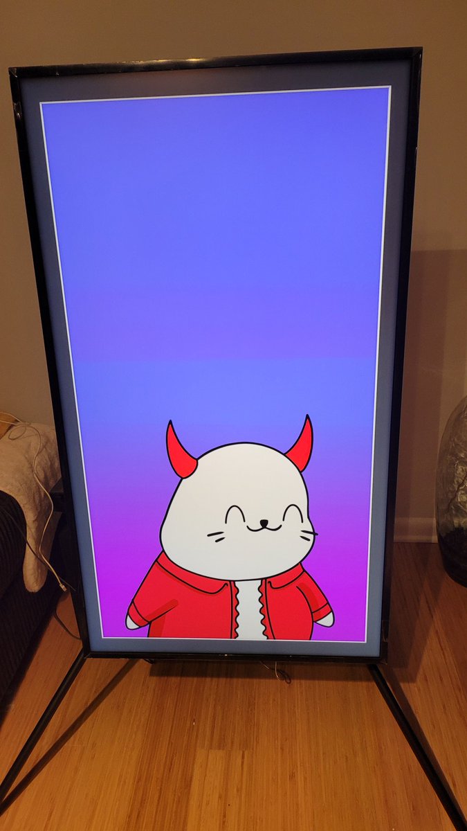 Ramin_delgato's tweet photo. Thanks to my dope brother @Utopia_fi for the Samsung Frame. An amazing Christmas present! Reppin my @sappyseals &amp; @psychanon on it but I can't wait to get my full gallery going! Wen 4k download of the edited PAs? @BAYC2745 😁 Who wants to see more NFTs on this bad boi? https://t.co/zJtNqhwmgo