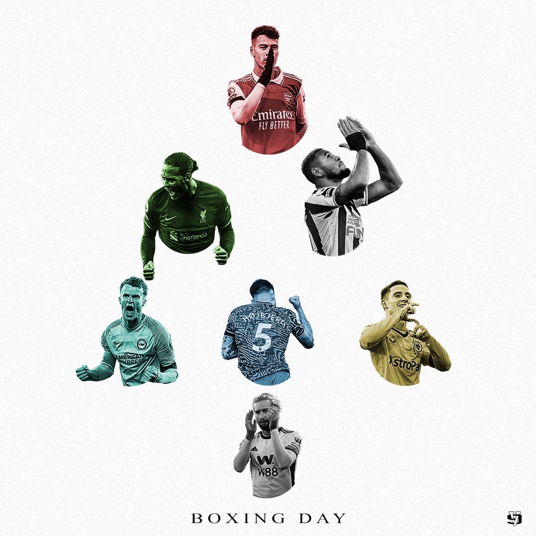 svdv_graphics's tweet photo. BOXING DAY FOOTBALL 🎄🥰

#martinelli #vandijk #joelinton #march #højbjerg #podence #ream #boxingday #premierleague #clubfootball #smsports #footballgraphics #footballdesigns #sportsdesign #graphicdesign https://t.co/30t7of6nuC