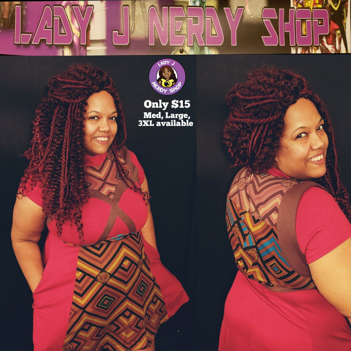 Dora Milaje dress only $15 plus shipping or $3 to 5 for local delivery sizes &quantities are limited
1- med, 1-large and 1-3x

Dress is nice and stretchy and has pockets!!!

#ladyjnerdyshop #ladyjnerdyenterprises #nerdygear #geekwear #blackgirlmagic #doramilaje #blackpanther