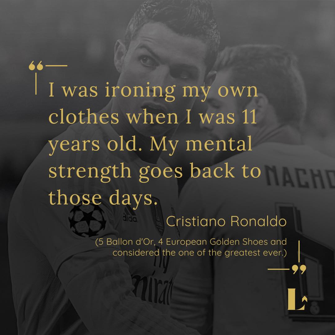 levelupgameplan's tweet photo. Soccer legend @cristiano speaks to the importance of building #goodhabits: “I was ironing my own clothes when I was 11 years old. My mental strength goes back to those days.” Follow Ronaldo’s example and never forget the value of #persistence and strong work ethic.

#BeAbnormal https://t.co/G1mXPTs8ta