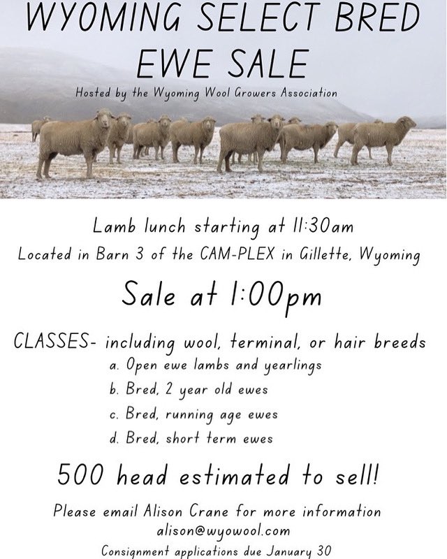 wyowool's tweet photo. On February 25, 2023 in Gillette, WY! Come join us!! https://t.co/KjvFxHh8IQ