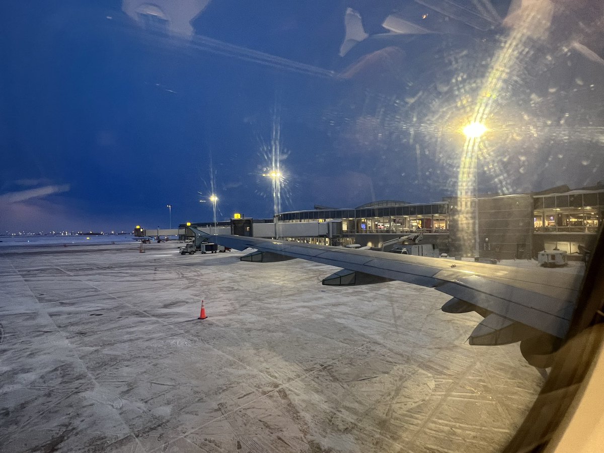 So long, Saskatoon. 

A little delayed. But a very smooth travel day so far. Thank you to the <a href="/AirCanada/">Air Canada</a> employees and all other airport and airline staff working over the holidays to get people home to family and friends. 

See you soon, Toronto.