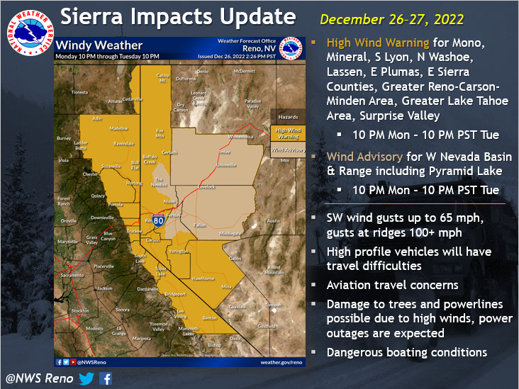 NWSReno's tweet photo. Here we go! A winter storm will impact the region tonight through Wednesday afternoon. Take a look here for more details: 🌬️❄️
Wind Impacts: https://t.co/YxnA34ZGi2
Winter Impacts: https://t.co/xySb6hQTUq https://t.co/MRU2vbi2IB