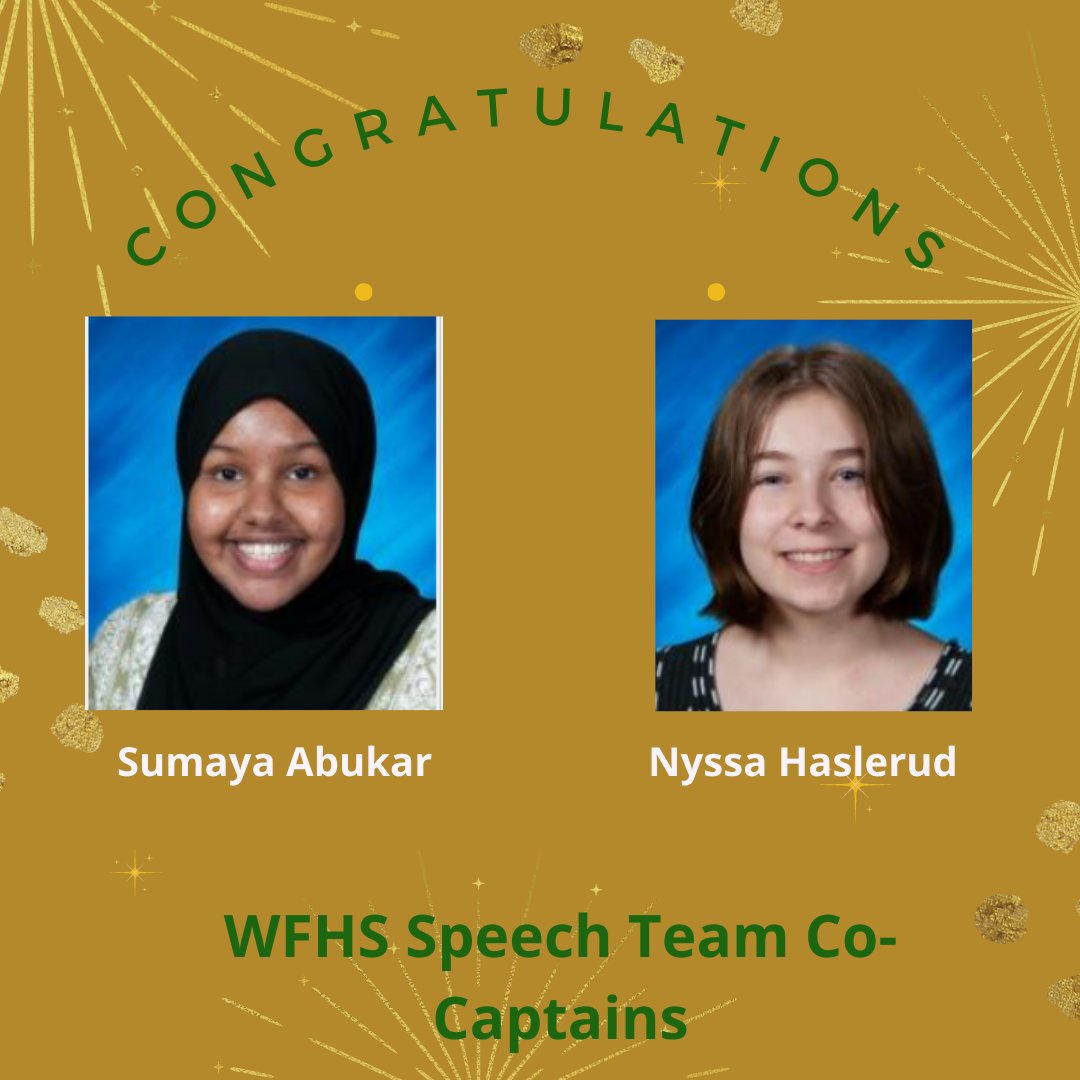WFHS_Speech's tweet photo. Congratulations to Nyssa and Sumaya on being voted team Co-Captains by their team peers! https://t.co/tOlHEd3YR5