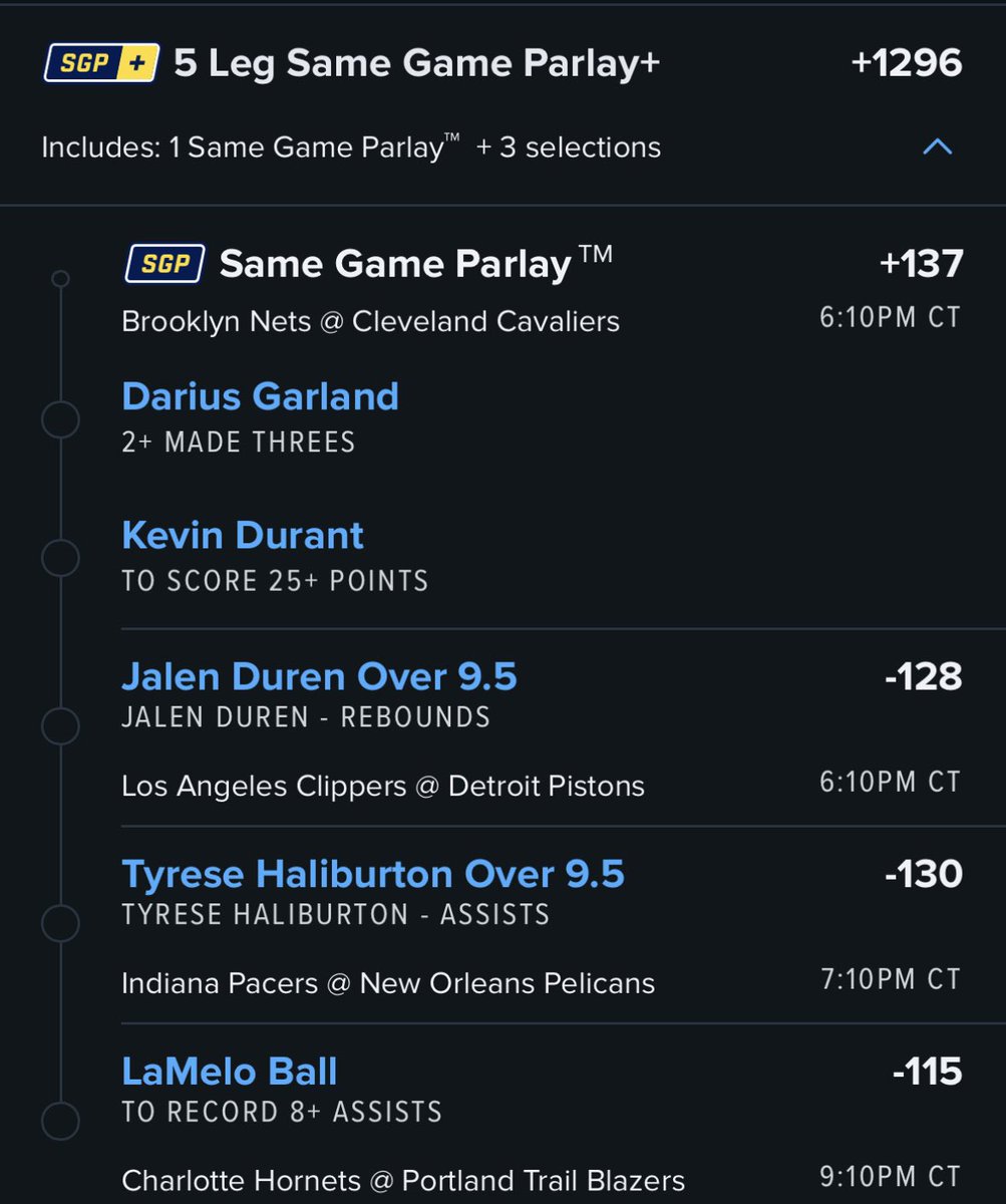 SGPWop's tweet photo. Parlay for the people tonight.
Like or RT if tailing. Spread the love
#GamblingTwitter https://t.co/dy5i7SdKQb