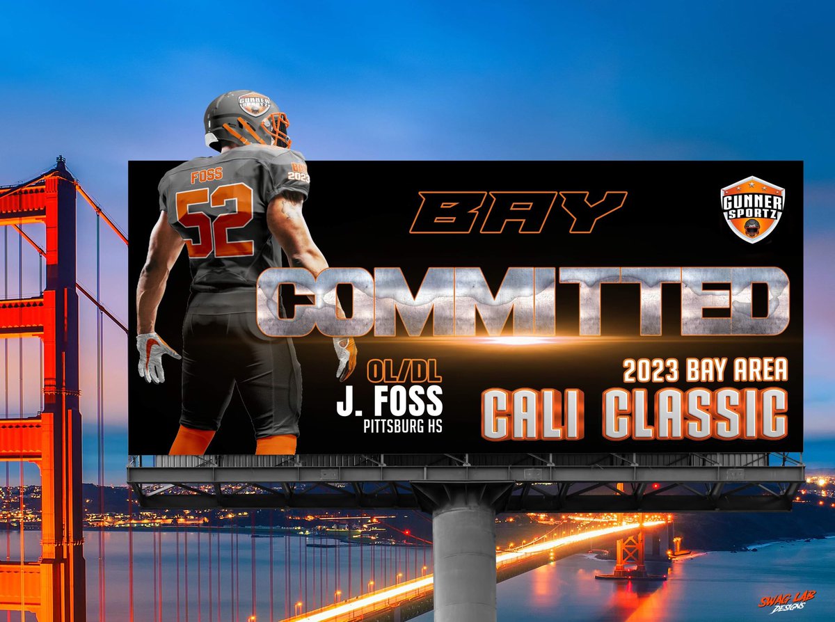 Gunner Sportz &amp; the Bay Area Cali Classic family would like to officially welcome Jeffrey Foss (OL/DL) to the 2023 HS SENIOR BOWL!!
#BACC2023
#HSSeniorBowl
<a href="/JeffreyFoss55/">JAY5️⃣2️⃣</a> <a href="/CRamirez_PittHC/">Charlie Ramirez, HC</a>