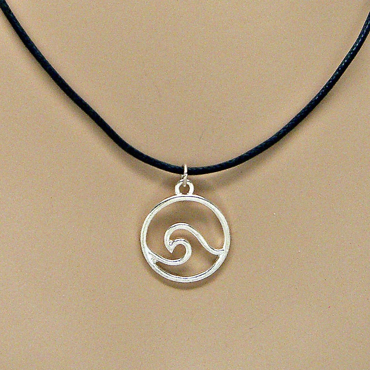 🐕 Big deals! Silver Ocean Wave Pendant on Adjustable Black Cord Necklace Minimal Surfer SUP Beach Jewelry 9001-41 only at $10.60 on etsy.com/listing/695467… Hurry. #MinimalNecklace #necklace