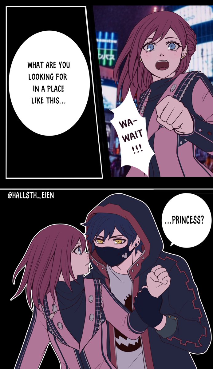 Hallsth_Eien's tweet photo. Unexpected meeting 🌃

#KingdomHearts #Kairi #Vanitas #Sora #KH4 https://t.co/AjZ93WuTzg