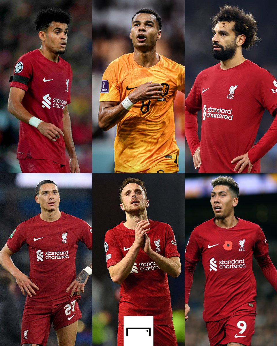BetaKopites's tweet photo. 6 penyerang Liverpool 🥰🔥

🇨🇴 Luis Diaz
🇳🇱 Cody Gakpo
🇪🇬 Mo Salah
🇺🇾 Darwin Nunez
🇵🇹 Diogo Jota
🇧🇷 Bobby Firmino https://t.co/G8htaTRdpx