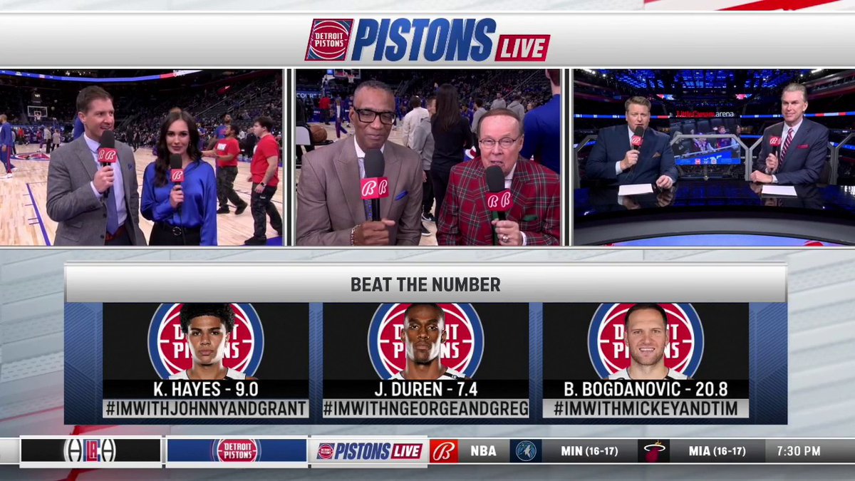 Bally Sports Detroit on Twitter "The Pistons LIVE crew is back for some postChristmas Beat the