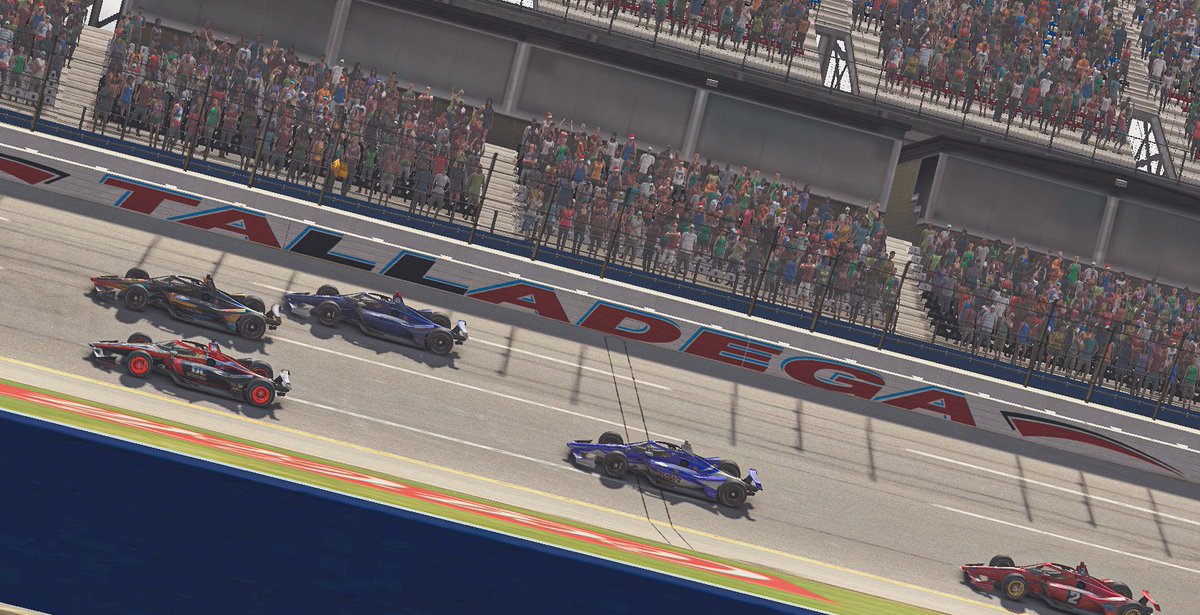 MonNightRacing's tweet photo. One. Hour. Away. 

One of the most exciting combos on the @iRacing service🔥

Dallara-IR18. Talladega. https://t.co/znRT34ia5M