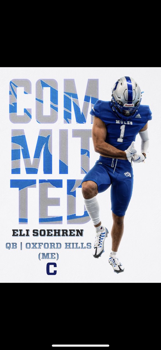 I am proud to announce my commitment to play football at Colby College. I want to thank my Oxford Hills teammates, coaches, and community for an incredible football experience. Thank you <a href="/ColbyCoachDex/">Tom Dexter</a> <a href="/ColbyCoachCos/">Jack Cosgrove</a> for the opportunity. #alwaysaViking #gomules <a href="/Colby_Football/">Colby Football</a>