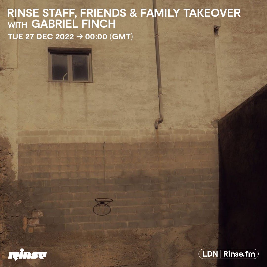 RinseFM's tweet photo. LIVE: it's #RinseStaffFriendsAndFamilyTakeover with #GabrielFinch on https://t.co/6hLtrLYpIS + 106.8FM
#RinseFM https://t.co/UK3wbiUWDB