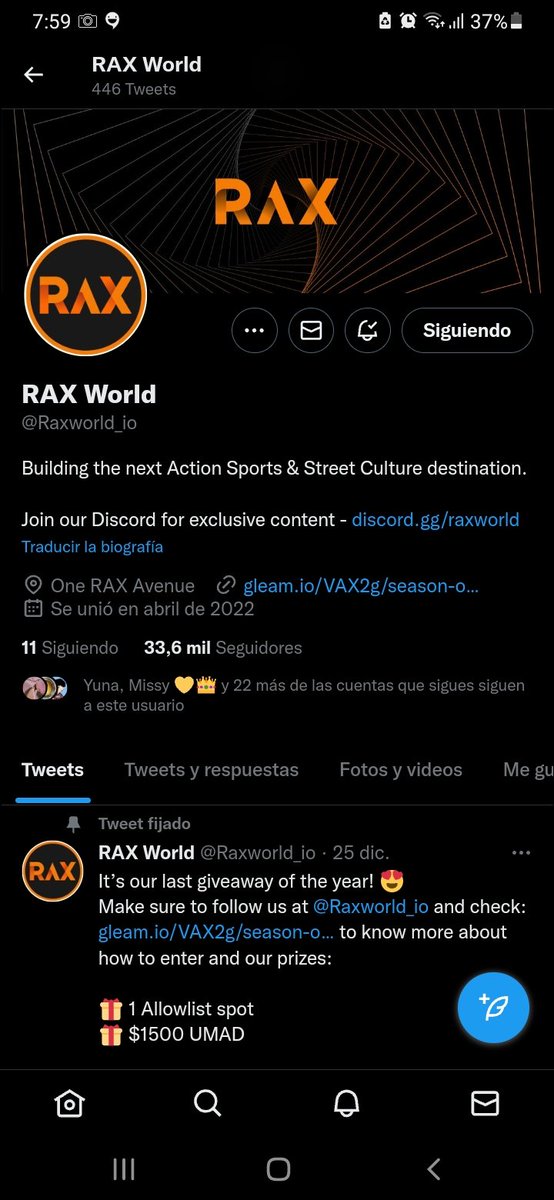 RealKryptov's tweet photo. @yunaincrypto @Raxworld_io ✅ done https://t.co/QFaSJxaZol