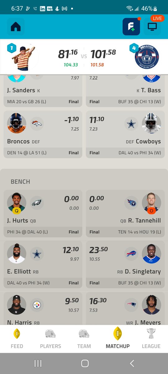 IndustryLifer's tweet photo. #rollercoasterofemotions
Every decision besides sitting D.Hop has been an epic fail and yet I still have a chance. You like my chances? @AustinEkeler and @Keenan13Allen
Plus 21? @TheFFBallers @andyholloway @jasonmoore @FFHitman https://t.co/JAEyA8Hul8