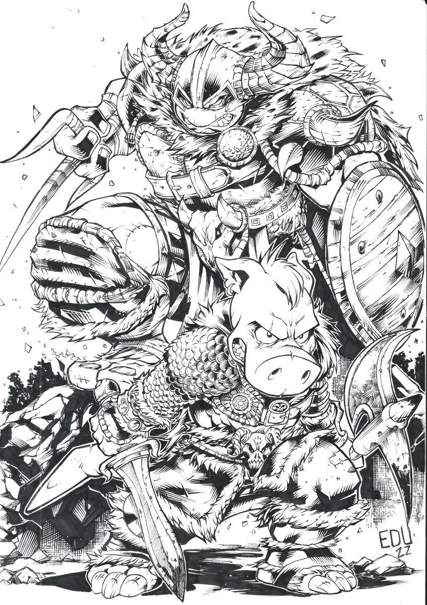 Ink finish #Cerebus #TMNT #Barbarian #comics #fanart #tartarugasninjas