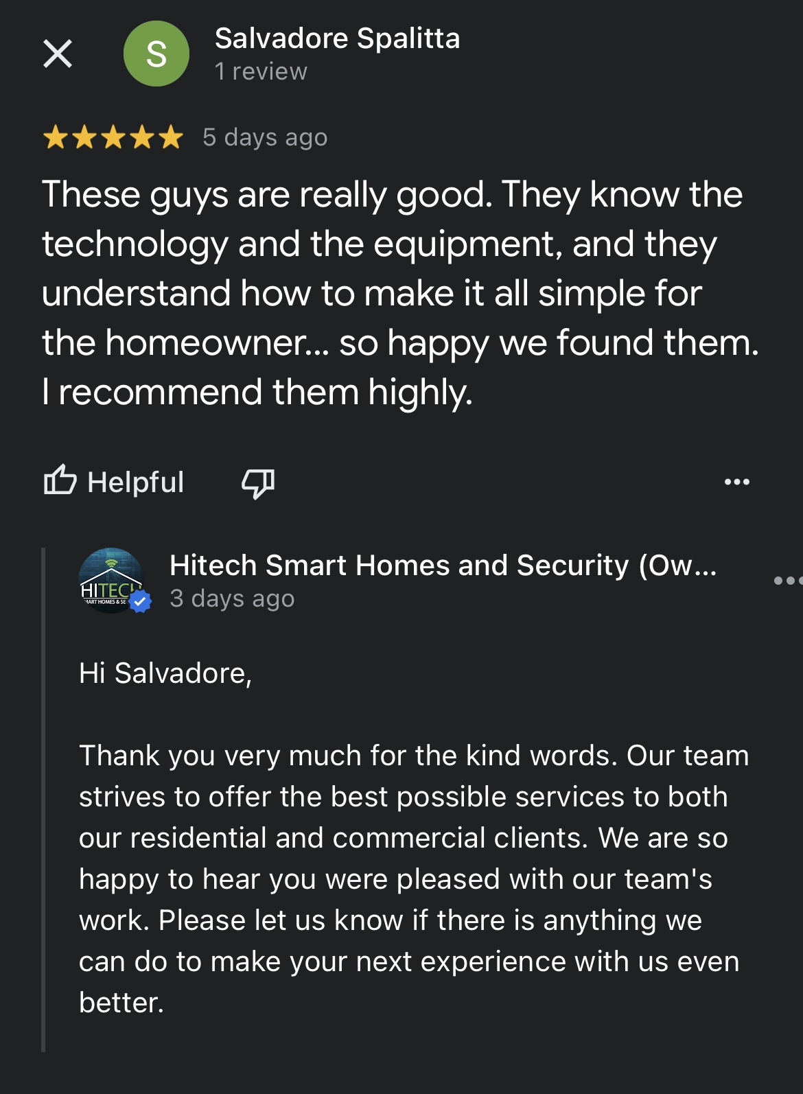 HiTech Smart Homes and Security on Twitter "Customer Appreciation Post