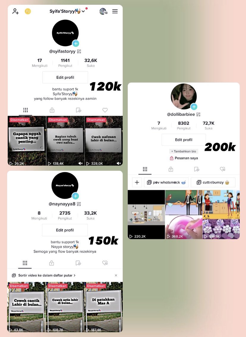 jual akun tiktok! relie tweet media