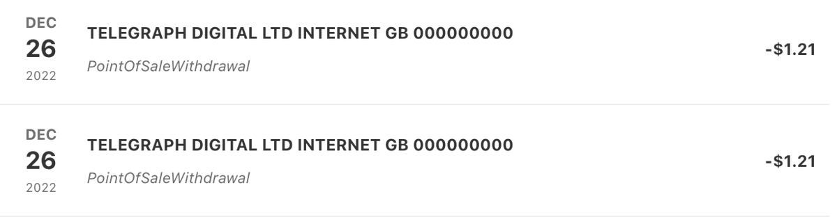 DunxIsWriting's tweet image. . @Telegraph funny thing, I cancelled my digital subscription while I was still in the free trial period and I got charged $1.21 twice. That's a bit suss, frankly.