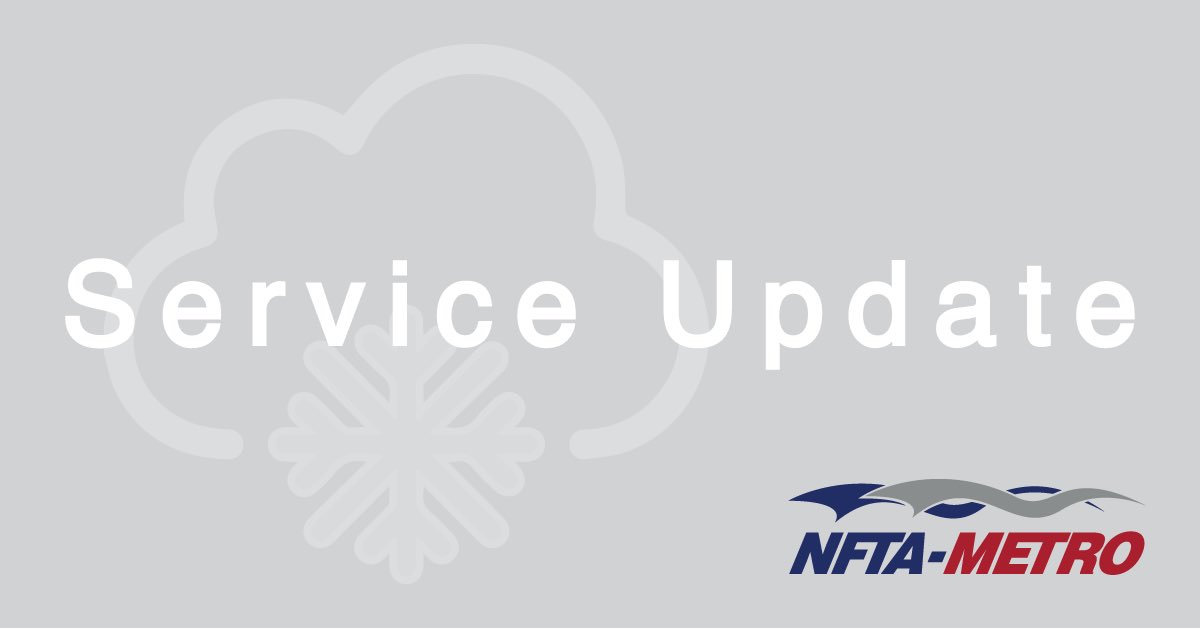 NFTAMetro's tweet photo. NFTA-Metro will continue to suspend bus, rail and paratransit service on Tuesday, December 27. All staff who are scheduled to work will be required to do so. We will continue to update you on operational status. View the latest service updates at https://t.co/rJgxqSFJXc https://t.co/10t4xtqXMd