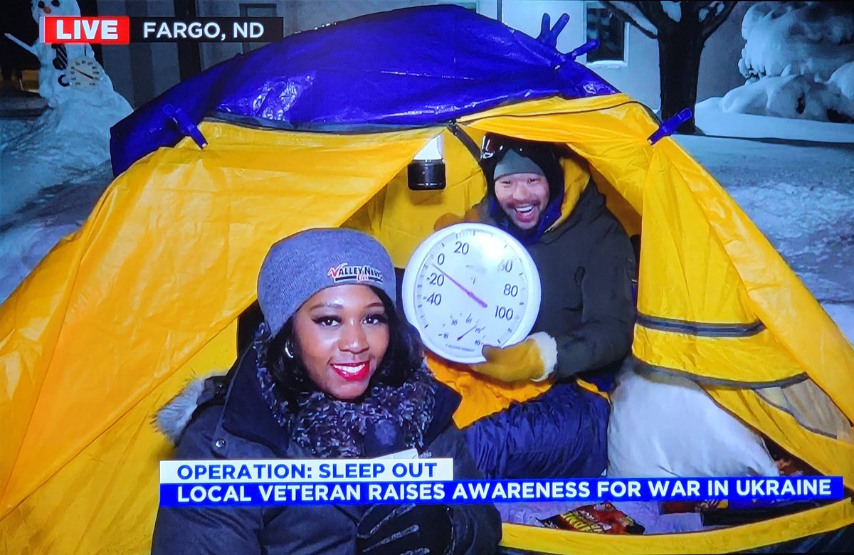 My friend <a href="/MarkJLindquist/">Mark J. Lindquist</a> is raising funds and awareness for those in #Ukraine. #OperationSleepOut #UkraineWar <a href="/TODAYshow/">TODAY</a> <a href="/ValleyNewsLive/">Valley News Live</a>