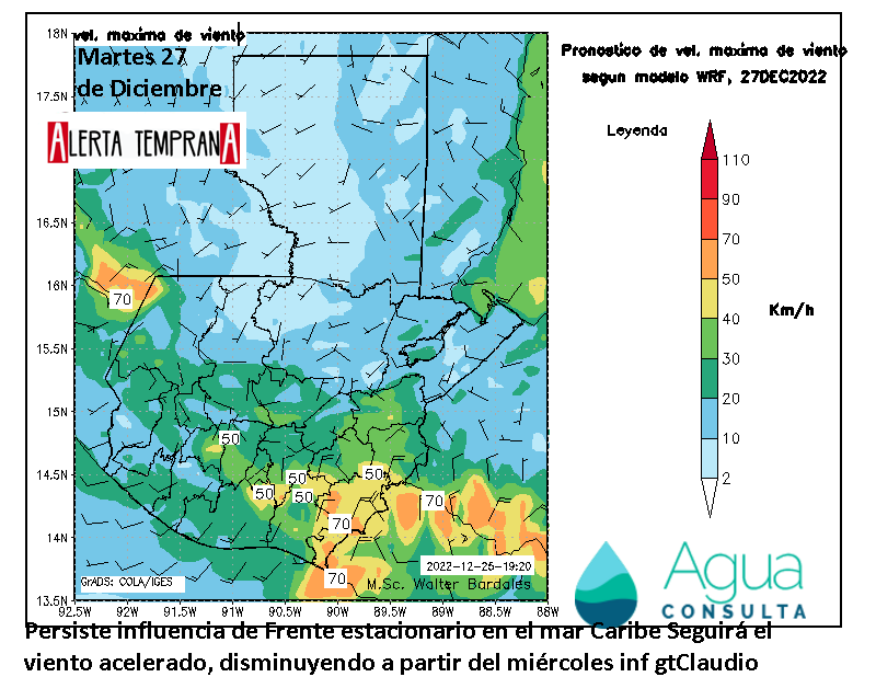AlertaGt502's tweet photo. 🧵 2 26/12/22
Una Vaguada al noroeste de Guatemala originará viento del Norte con rachas entre los 50 a 70km/h especialmente al oriente de Guatemala, occidente y Sur de Honduras norte de El Salvador
#FF19 #FrenteFrío19 #SistemaFrontal19 #FrenteFrio #ClimaGt #TraficoGt https://t.co/DizjKyZKhq