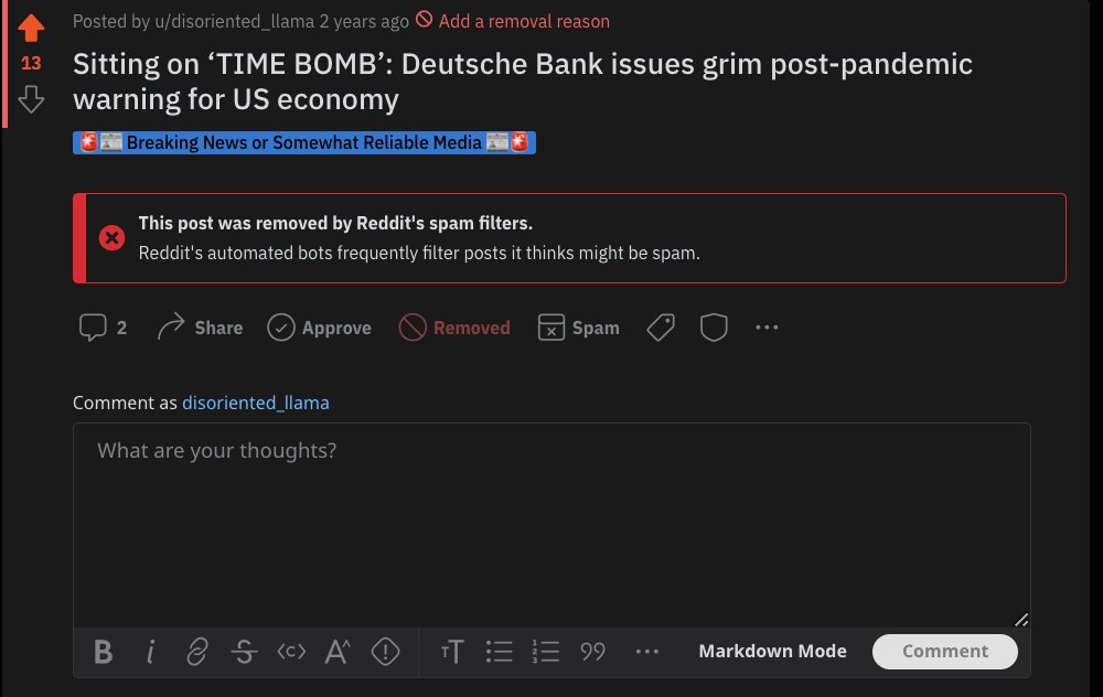 TheGloryHodl's tweet photo. Sitting on ‘TIME BOMB’: Deutsche Bank issues grim post-pandemic warning for US economy

https://t.co/1WYPpK3mgC

#thegloryhodl #alphazero #flightsquare #gloryhodlarchive #llamalibrary 

#ghostposts https://t.co/WcLCFe1ccJ