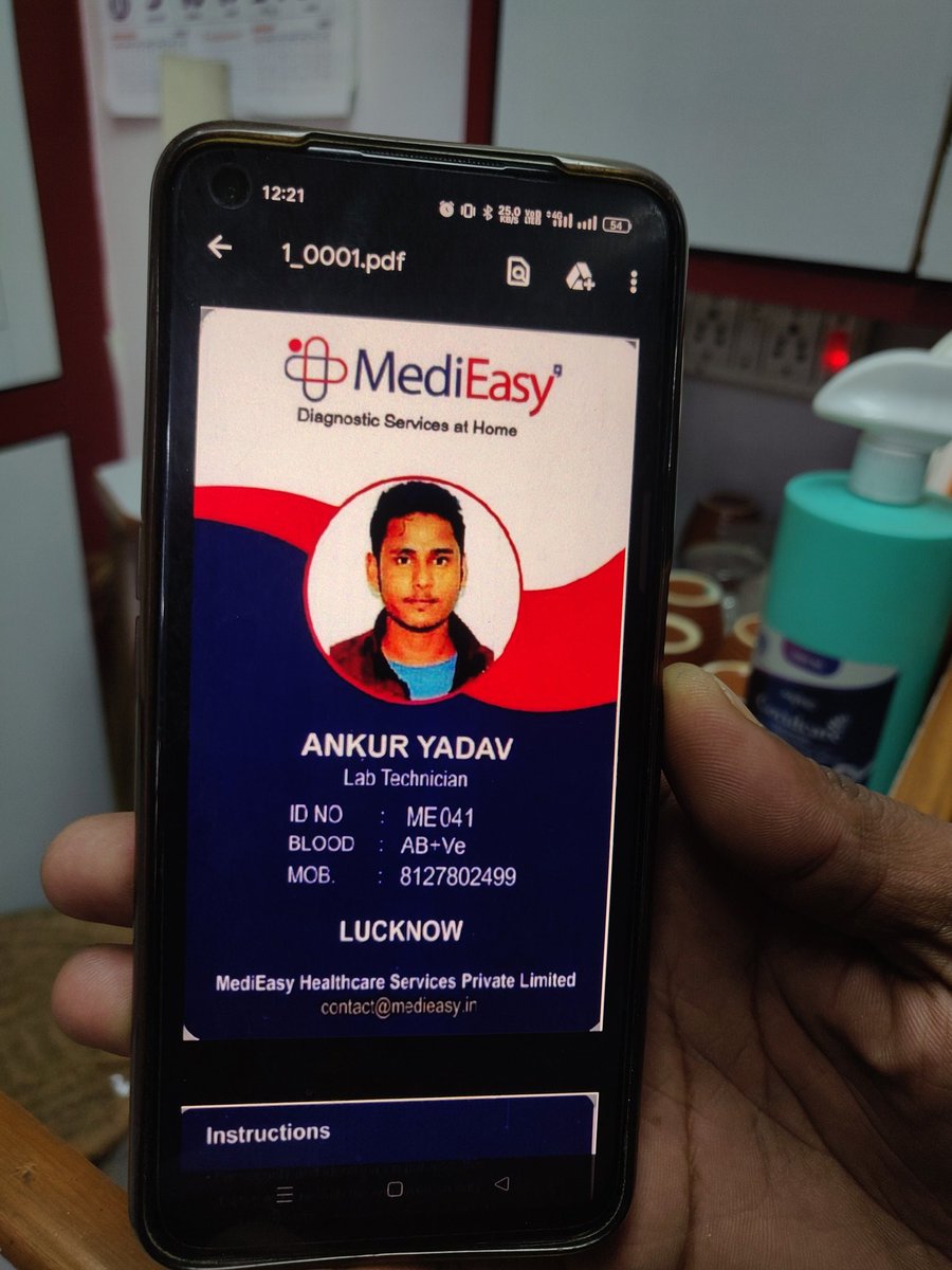 Manisharma1994's tweet photo. This boy came from medi easy today for my health checkup. As per his information medi easy is tied up with aditya birla health insurance.... But when i asked for the proof and documents related to his company's agreement with aditya birla he failed to provide me the documents. https://t.co/T2LVd0LOc7