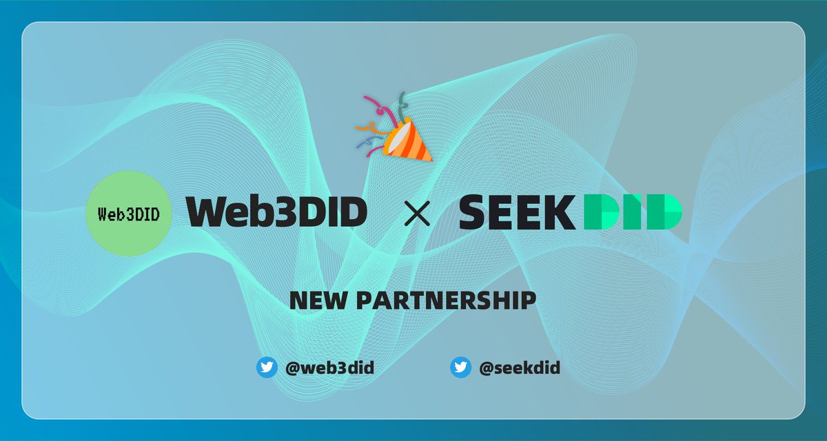 We are excited to announce our partnership with @seekdid and together we will work to bring a better product experience to our users. @seekdid is excellent DID tool, visit seekdid.com to learn more.