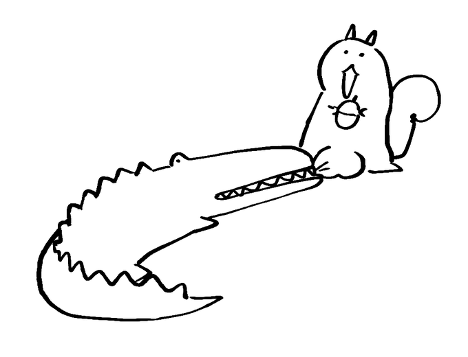 キンタマデカリリリスとちみ噛みするワニ 