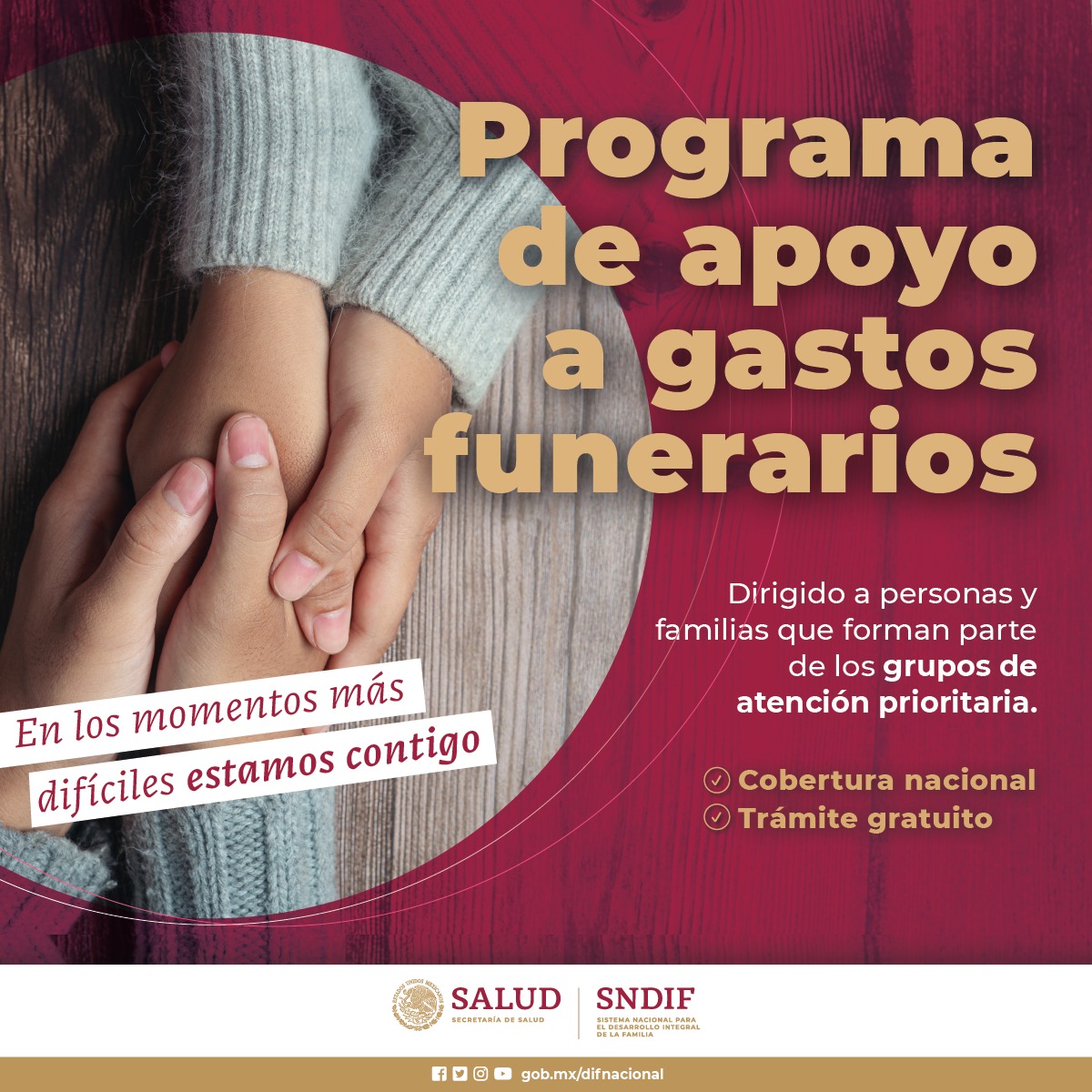 DIF_NMX's tweet photo. El apoyo para #GastosFunerarios es un programa nacional y gratuito brindado por el @GobiernoMX a través del #SNDIF dirigido a personas y familias que lo requieran. 

En los momentos más difíciles #EstamosContigo 🤍
📲Consulta los requisitos en: https://t.co/UrWHIyasjX https://t.co/fifGIFiefn