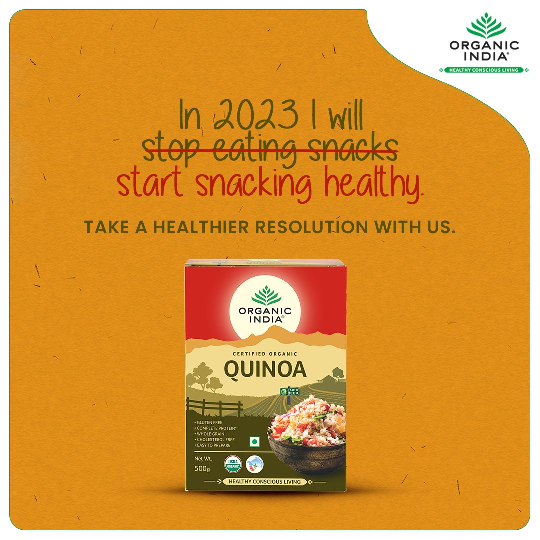 Going cold turkey on snacks only makes you crave snacks more? Replace your go to snack with healthier options like Organic India Quinoa. #HealthyConciousLiving #OrganicLiving #NewYearResolution #SwitchToOrganic

Buy now: organicindia.com/products/quino…