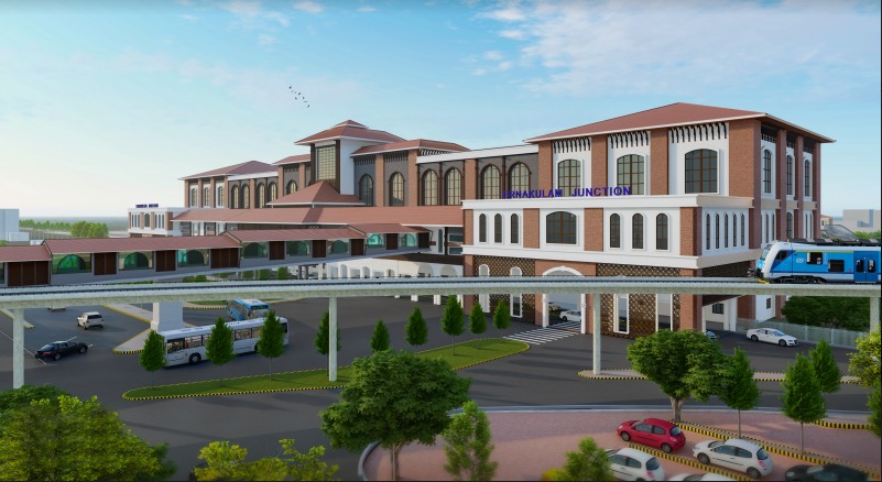 RailMinIndia's tweet photo. (1/2)

Facelift for major stations in Kerala!

Ernakulam Junction Railway Station will be revamped with futuristic infrastructure &amp; state-of-the art passenger facilities. The façade will be designed to reflect the vernacular architectural character of Kerala. https://t.co/uEDyLqalwG