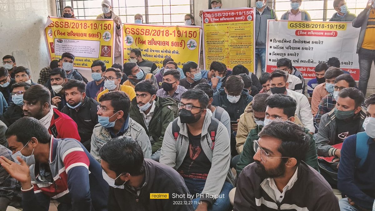 RajputV49334238's tweet photo. @brijeshmeja1 @narendramodi we the candidates of advt.150 are waiting for u at GSSSB office for the official update. We not gonna move a inch without an update so please consider our demand. Without Department selection's update we do not leave this place. #150_DS https://t.co/2zoJYc9cFQ