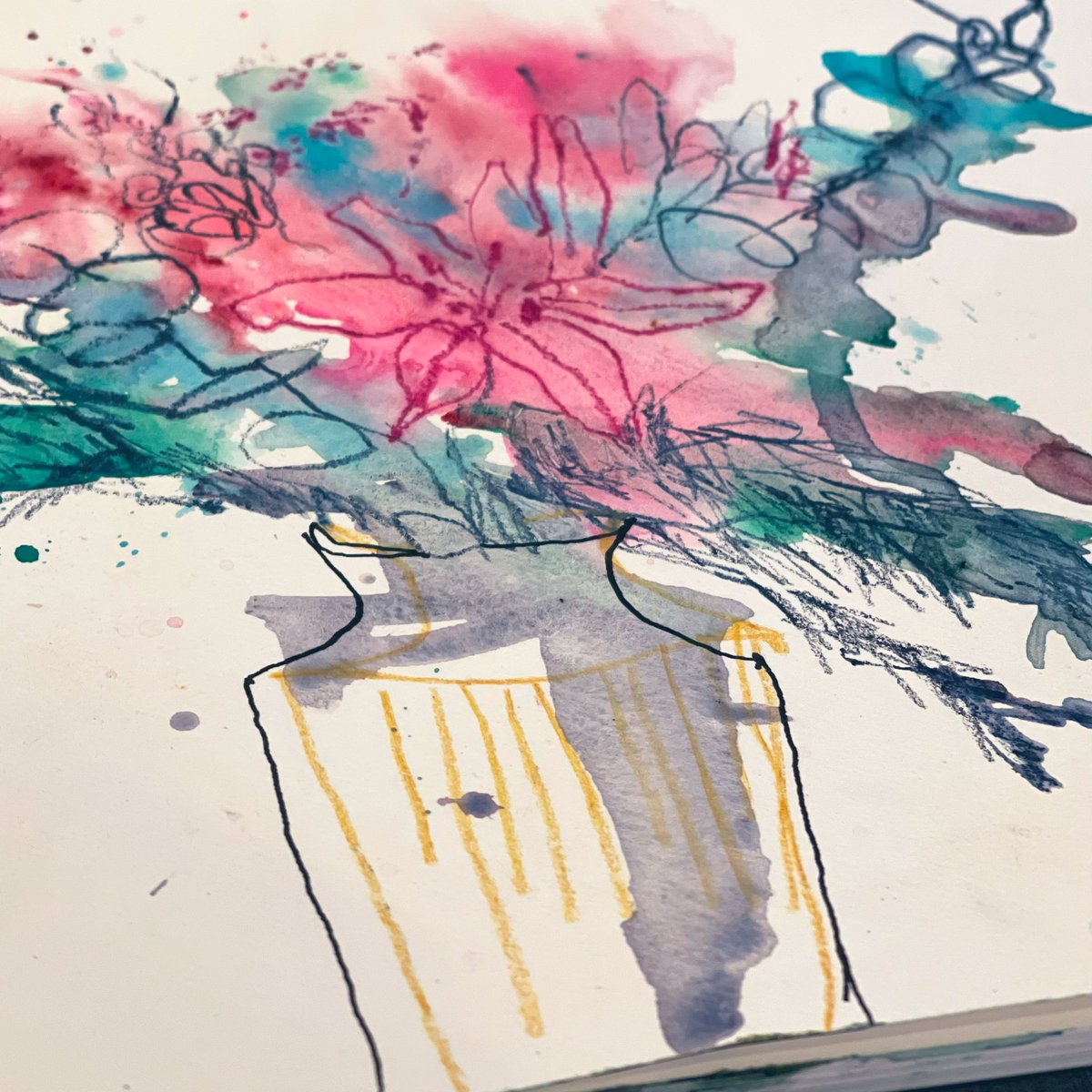 A few minutes of some loose Christmas flower drawing! As you do!