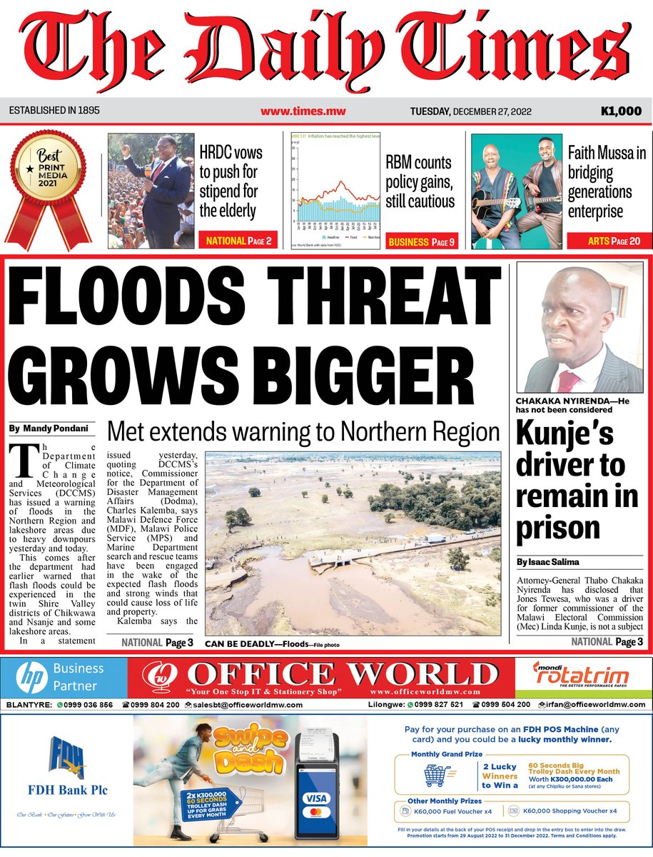 Times 360 Malawi On Twitter TheDailyTimes Front Page The Department times-360-malawi-on-twitter-thedailytimes-front-page-the-department