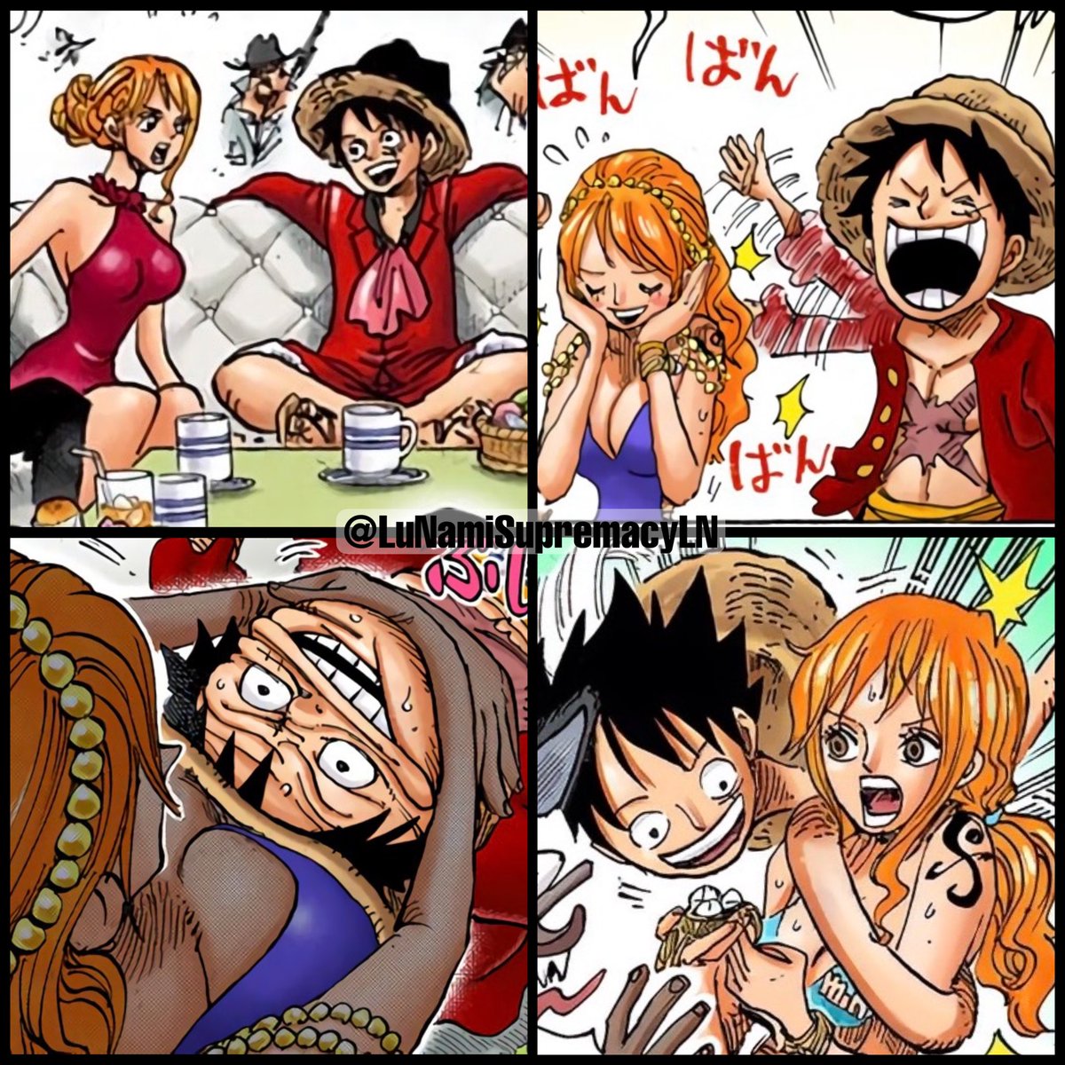 LuNamiSupremacy's tweet photo. nami and luffy are so happy together th...
