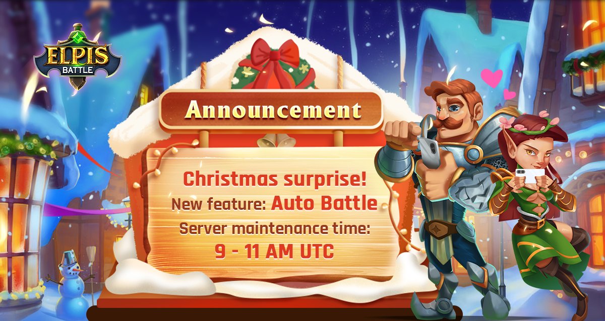⚔ Auto Battle ⚔ As everyone wishes, Auto Battle feature will officially be released after today's update. 📝This feature will be used for both PVP and PVE Enjoy Elpiser!!
