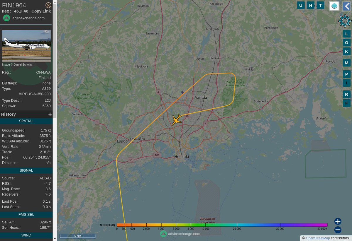 MULTI ADSBX MISSED APPROACH ALERT2 : At Tue Dec 27 03:29:36 2022 #FIN1964  was landing EFHK 04R but now back above 1500ft - possible missed approach 3nm from EFHF Helsinki Malmi Airport #AvGeek #ADSB https://t.co/70907rVAkW https://t.co/4e2gZJ2AGg