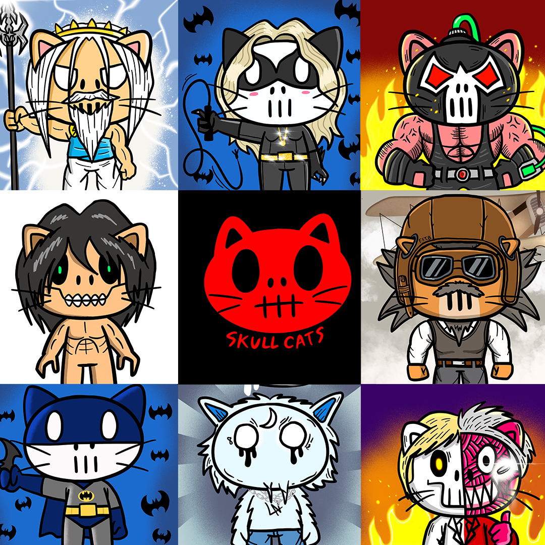 Gm a clear morning Today I searched for a collection of skull cats. One version came out to look, it made me happy. I intend to remake some of them. See you soon. Thank you for supporting my work.
#cdc #crofam  #cro #NFT #NFTs